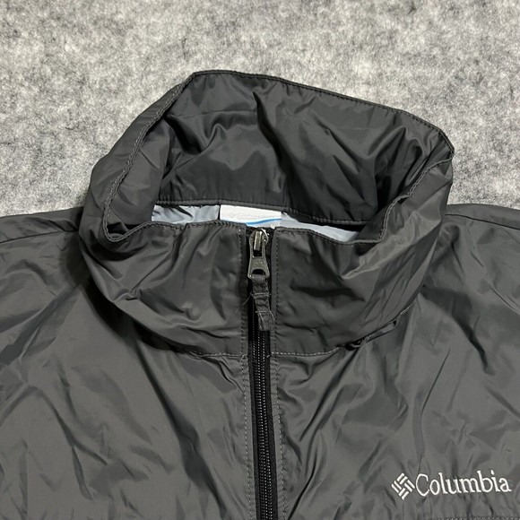 Columbia Jacket Men's L Full Zip Up Hooded Packable Black 100% Nylon RN 69724 - Picture 16 of 17
